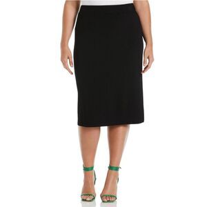 Ella Rafaella Womens Ribbed Midi Skirt, Black, NWT